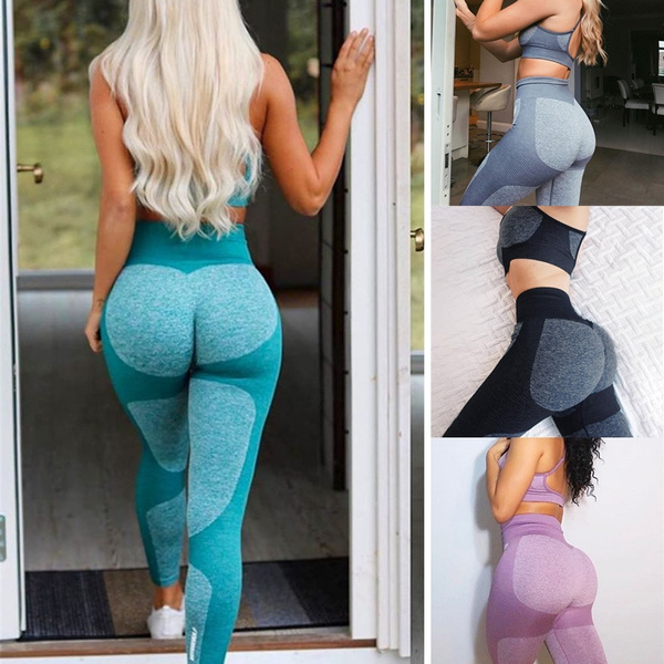 Women Workout Leggings High Waisted Tummy Control Yoga Pants Gym  Compression Tights Women Push Up Tights Pants 
