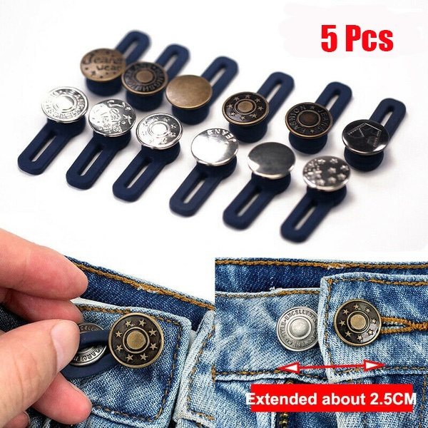 5Pcs Pant Extender Metal Tight Trousers Jeans Skirts Maternity Button Hooks  Unisex Waist Band Pant Extender Sewing Accessories