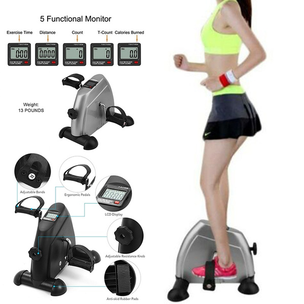 Portable Mini Exercise Bike Cycle Hand Foot Pedal LCD Display Office Sports Gym 