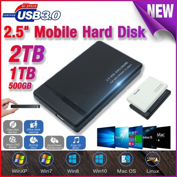 Newest 2.5 Inch Mobile Hard Disk Portable 2TB Mobile Hard Drive USB 3.0  Notebook Hard Drive 1TB External Hard Drive 500GB High-speed Mobile Hard  Drive