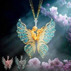 butterfly, Diamond Necklace, Jewelry, Angel