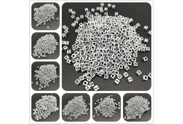 200pcs/Lot 5mm 26 Letter Beads Acrylic Spacer Beads Square