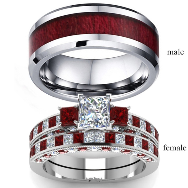 couple engagement rings diamond