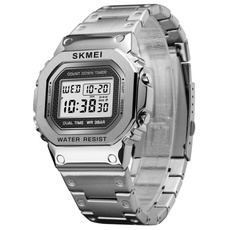SKMEI 1456 Orologi sportivi digitali da uomo di lusso Orologio in acciaio inossidabile Orologio da polso da uomo impermeabile