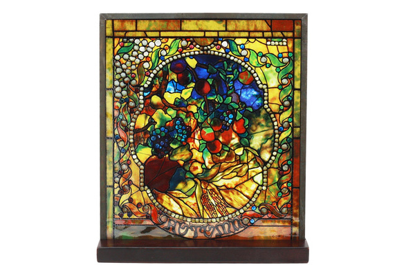 Ebros Gift Ebros Louis Comfort Tiffany Landscape Window Oyster Bay Stained  Glass Art Panel