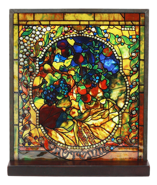 Louis Comfort Tiffany Wisteria Blossoms Stained Glass Wall Or Desktop –  Ebros Gift