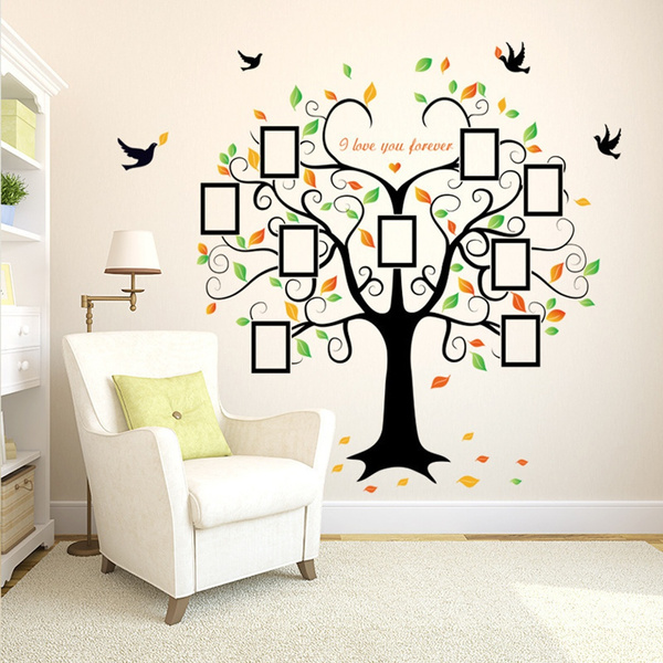 Photo Frame Family Tree Wall Sticker Large Wall Stickers Bird Wall Decals Home 