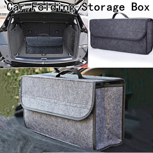 Trunk Cargo Organizer Foldable Bag Car Soft Felt Storage Box Trunk Bag  Vehicle Tool Box Multi-Use Tools Organizer Bag Trunk Storage Box