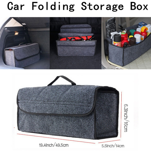 Car Storage Travel Bag Soft Woolen Felt Car Trunk Organizer Car