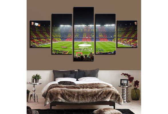 FC Barcelona Pitch Football Canvas Wall Art Picture Print 