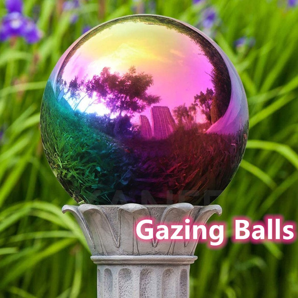 7.8/9.8/11.8 Diameter Colorful and Shiny Addition to Home Garden Zagot Stainless Steel Gazing Ball Best Gift for Friend 