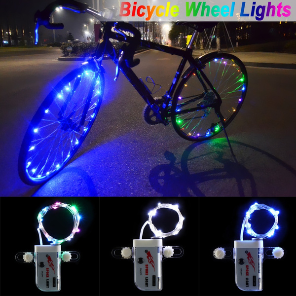 LED Tire Manual Bicycle Wheel Lights Open & Close Wheel Rim Spoke Light ...