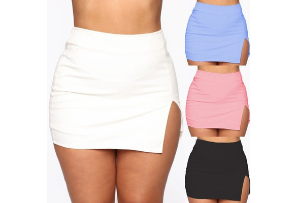 White mini shop tube skirt