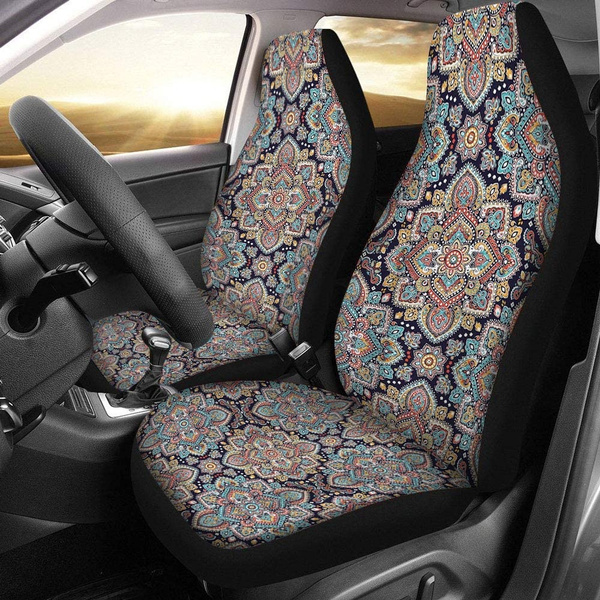 Boho Classic Car Seat Cover Front Seats Only Full Set of 2, Bucket