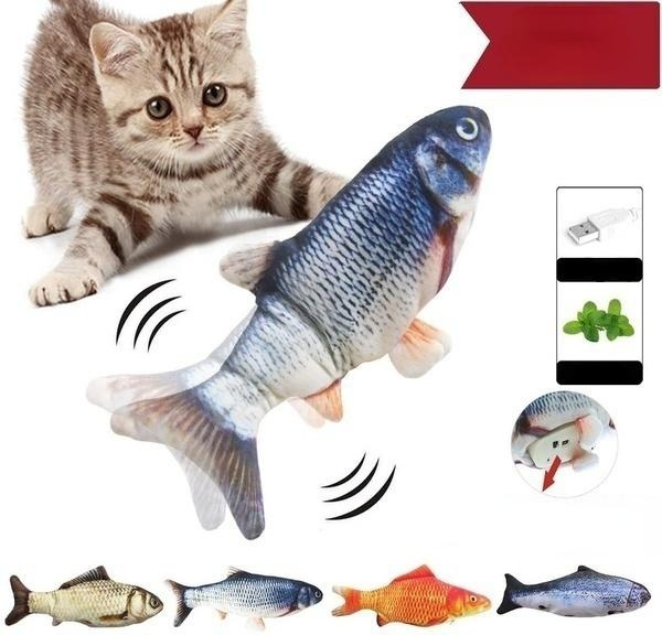 flopping cat fish toy