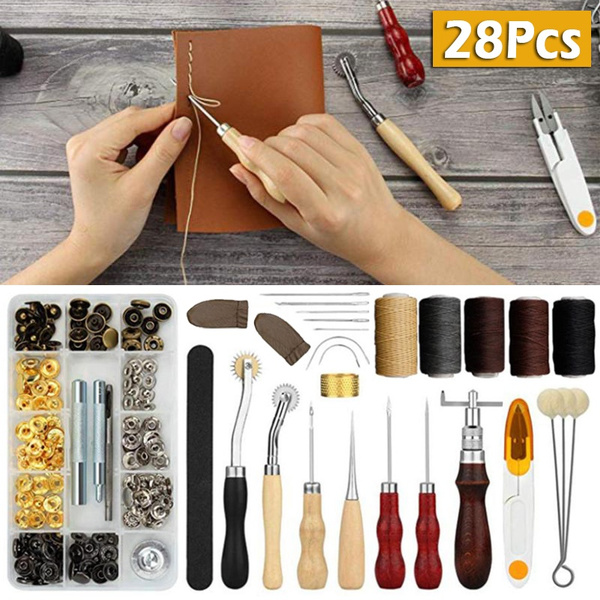28pcs Leather Sewing Kit, Leather Working Tools And Supplies