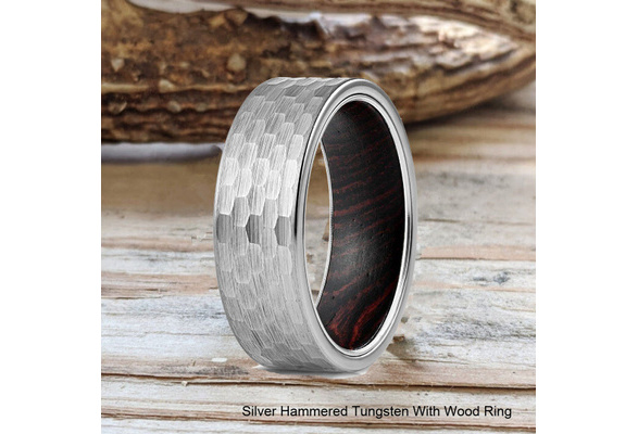 Sterling Silver and Wood Ring Silver Ring Man Ring Wood Silver Ring n\u00ba 7 34 Wooden Ring Handmade Jewelry