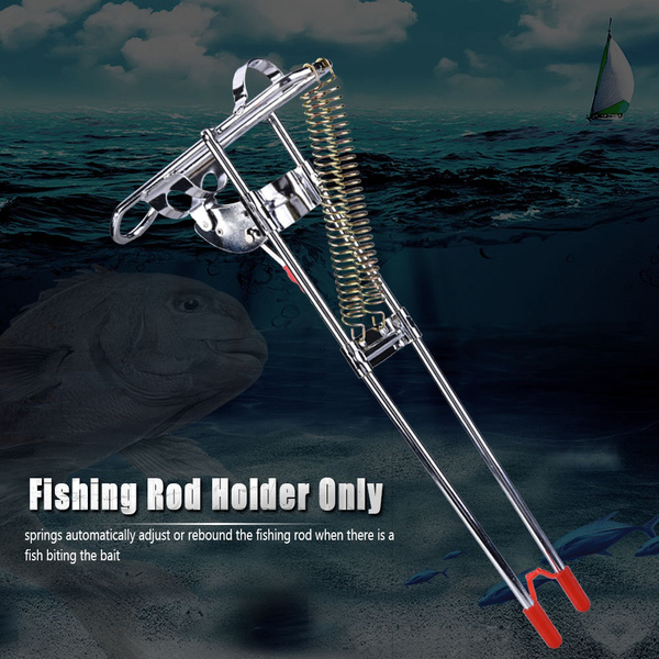 Portable Fishing Rod Bracket Practical Dual Spring Fishing Pole Metal  Holder Stand Accessory
