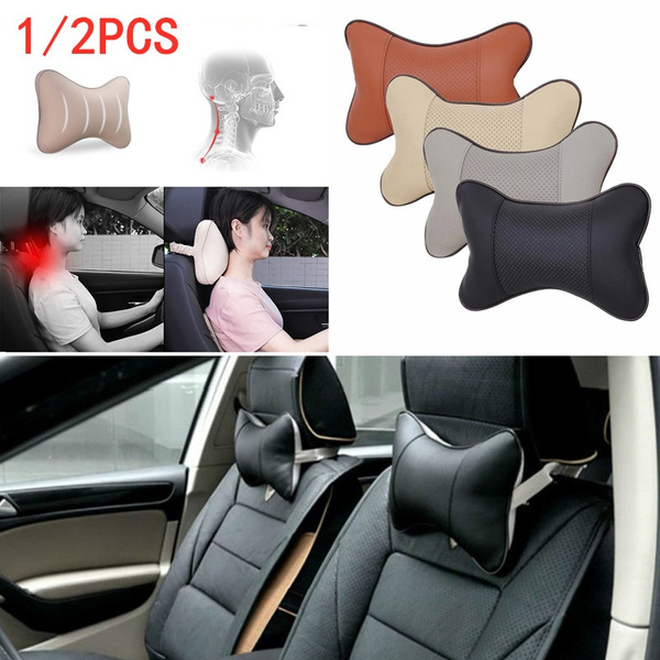 Car Leather Safety Pillow Auto Universal Headrest Breathe Car Headrest  Stylish Soft Car Seat Head Neck Support Car Neck Pillows