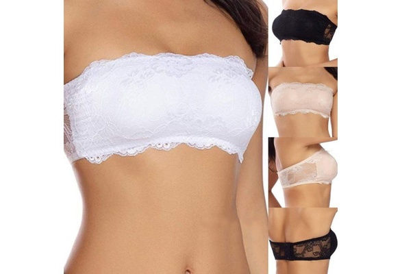 Women's fashion Tube Top Cut Out Strapless Bra Tube Top Lace Crop