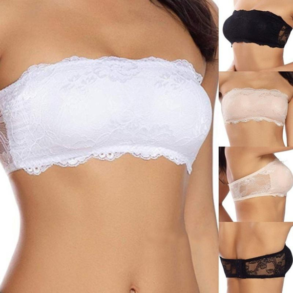 Women's fashion Tube Top Cut Out Strapless Bra Tube Top Lace Crop