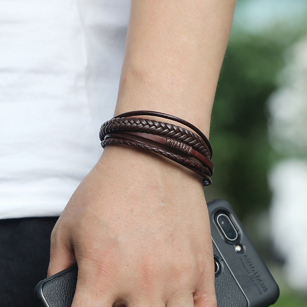 Leather bracelet in black - Gucci | Mytheresa