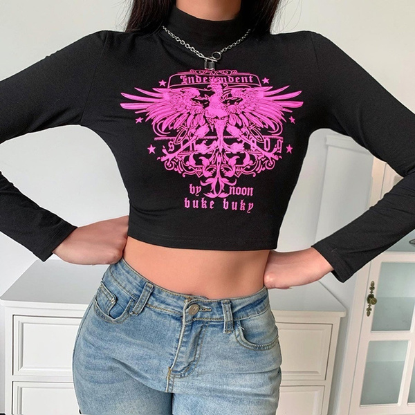 Gothic Long Sleeve Black Cotton T 