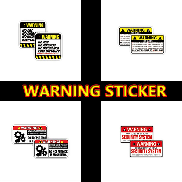 Funny car warning stickers, funny bumper decal for trucks