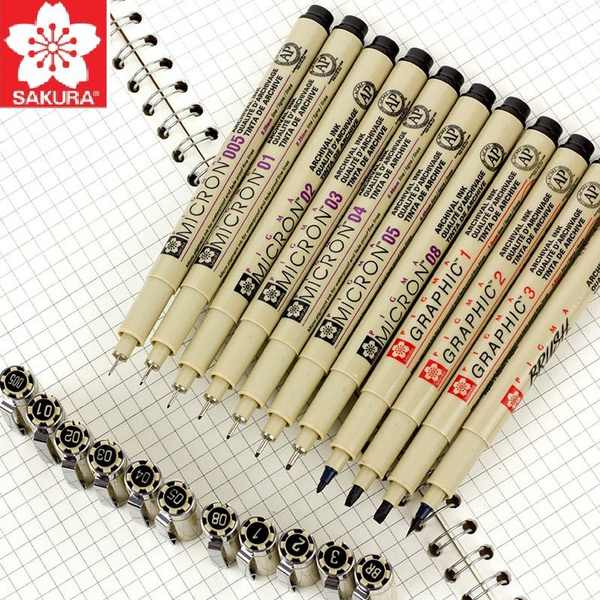 Sakura Pigma Micron Pen Needle Soft Brush Drawing Pen Lot 005 01