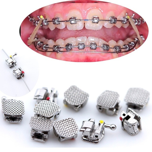 10x Dental Self-Ligating Brackets Set – Roth 0.022 Mit Haken 3-4-5, 28 Stück/Kit, Metall, Für Kieferorthopädie