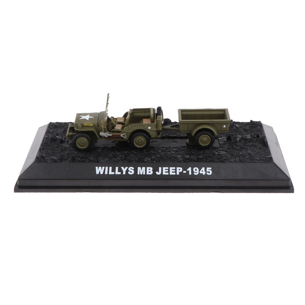 1/72 SCALE DIECAST WILLYS MB JEEP 1945 WWII AMERICAN ARMY VEHICLE MODEL 