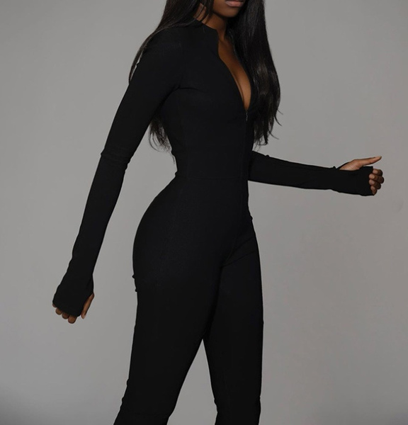 long sleeve tight playsuit