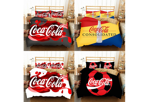 New Coca Cola Bedding Set 2 3pcs Duvet, Coca Cola Bedding Queen
