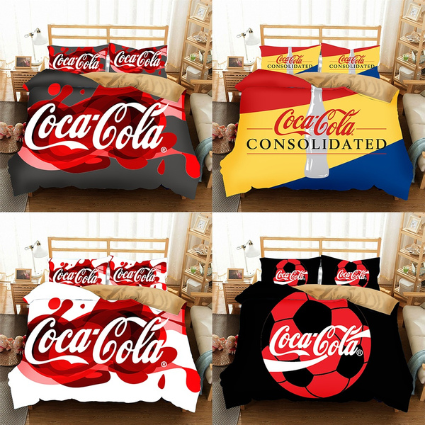 New Coca Cola Bedding Set 2 3pcs Duvet Cover Sets Size King Queen Quilt Wish New Coca Cola Bedding Set 2 3pcs Duvet, Coca Cola Bedding