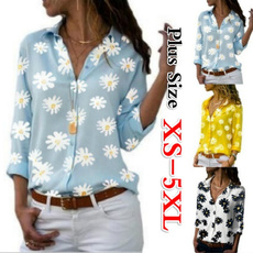 Plus Size, Floral print, Shirt, Sleeve