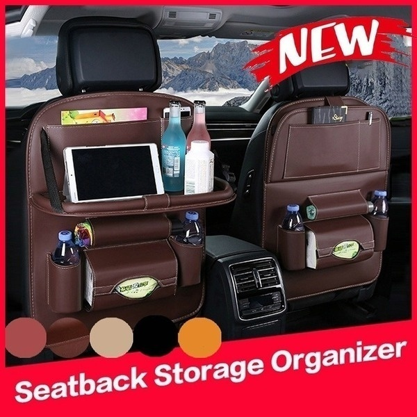 Car Seat Back Storage Bag Multifuntion PU Leather Auto Seat