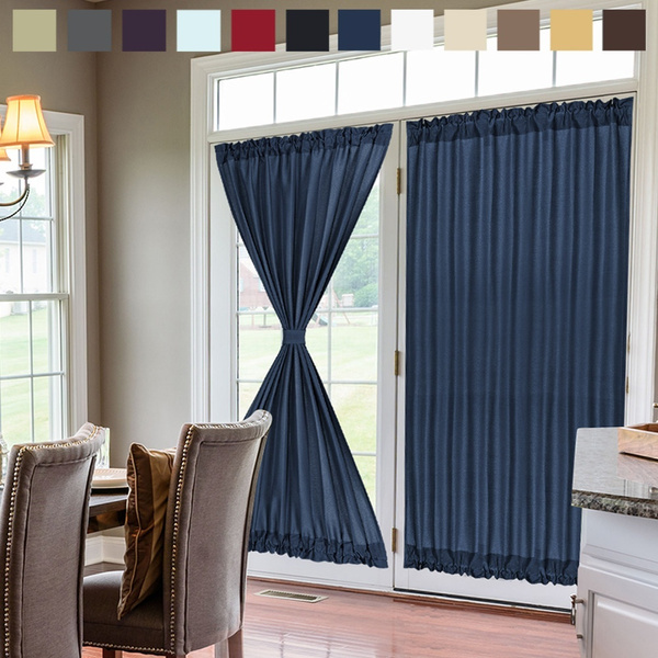 Elegant French Door Sheer Blackout Curtains Rod Pocket Sliding