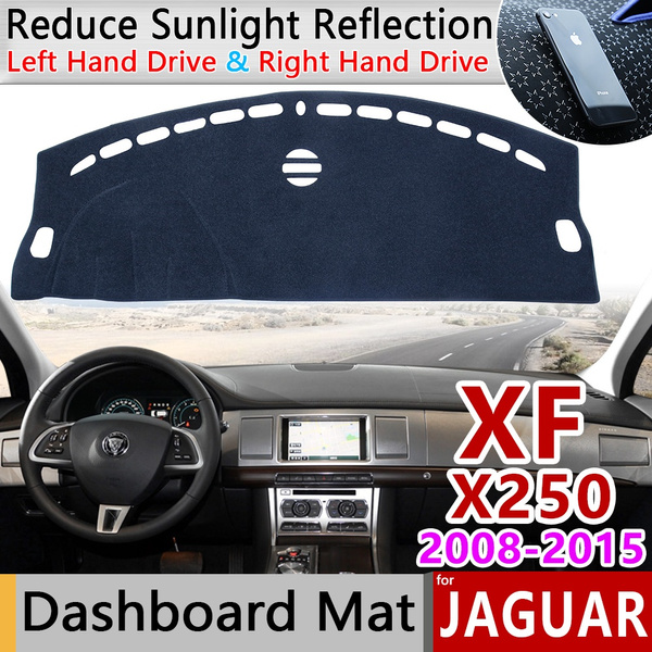 Muchkey Custom Dash Board Cover Mat for Jaguar XF 2009-2015 Carpet Dashboard Cover Protector Easy Installation Black 