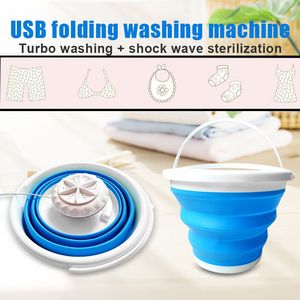 Mini Washing Machine Folding Automatic Laundry Clothes Bucket Laundry Tub Basin
