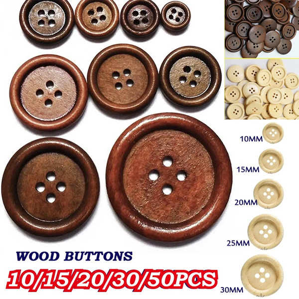 10 Brown Wood Buttons, Brown Buttons, Wooden Buttons, Sweater