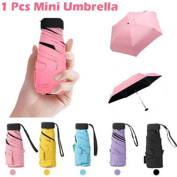 mercado falta Hamburguesa 1 Pcs Ultralight PortableMini Umbrella Parasol Rain Windproof Sunscreen 5  Folding Durable Umbrellas | Wish