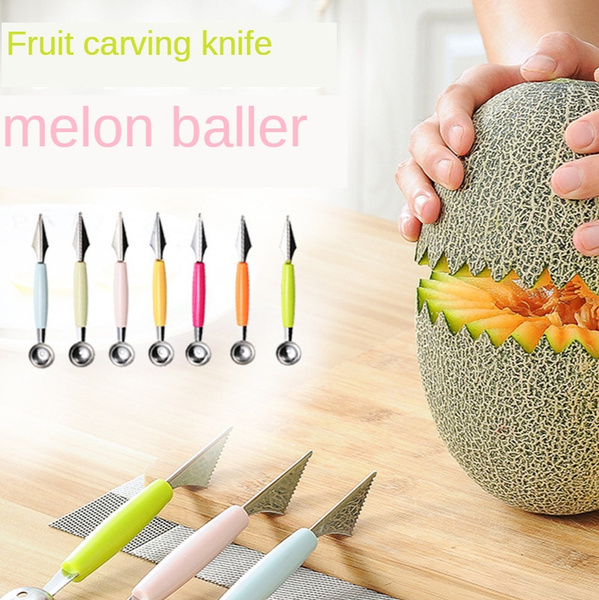 Stainless Steel Ice Cream Double-End Scoop Spoon Melon Baller Cutter Fruit  @
