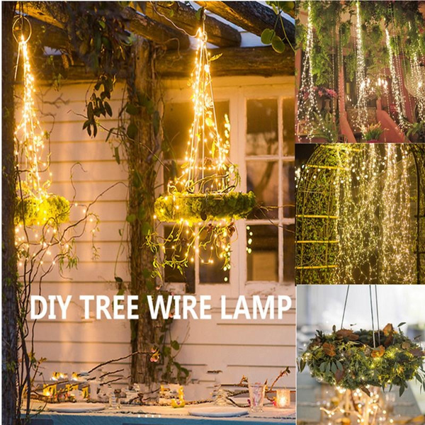 Diy Solar Tree Wire Lamp Led Waterproof, Solar Tree Lights Outdoor