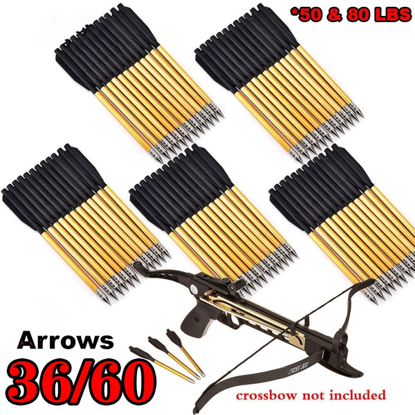 36/60pcs Archery Mini Crossbow Arrow Aluminum Bolts for Pistol 50lb 80 lb Cross  Bow - Choose A Color N100