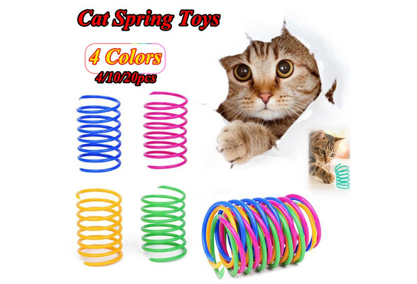 ethical pet wide durable heavy gauge plastic colorful springs cat toy