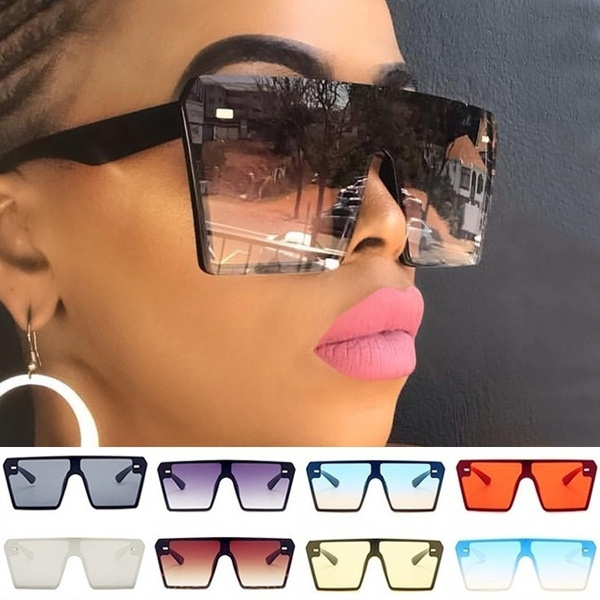 New Fashion Outdoor Accessories UV Protection Beach Polarized Sunglasses Men  Women Big Frame Glasses Flat Gradient Glasses