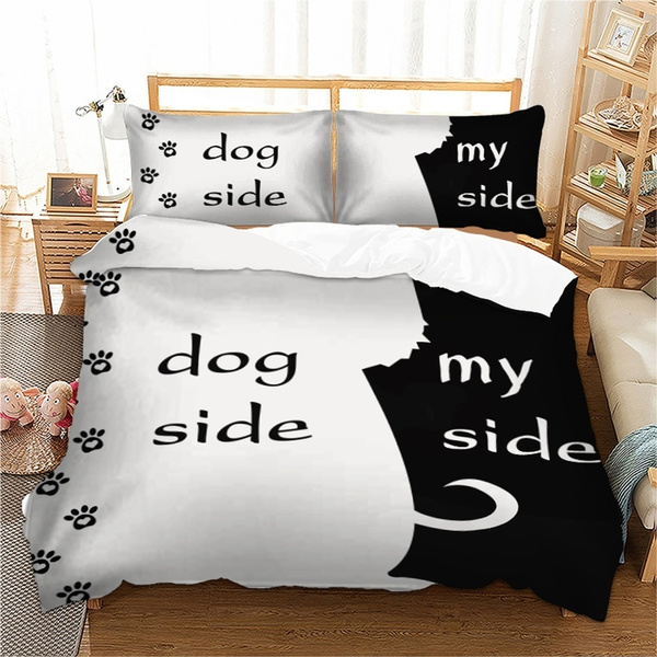 Home Decor Dog Side My 3d Printed, Duvet Cover With Zipper On 3 Sides