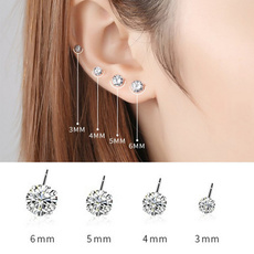 Steel, DIAMOND, Jewelry, Stud Earring