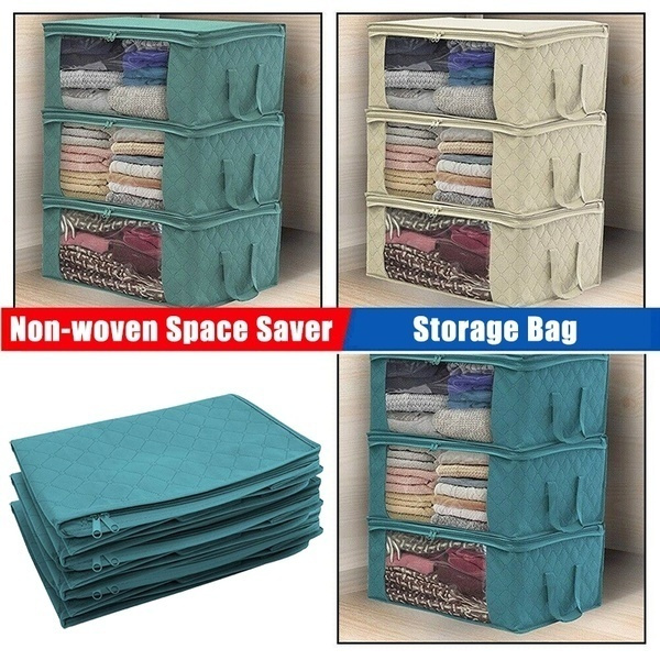 Portable Nonwoven Space Saver Clothes Quilt Blanket Storage Bag Box