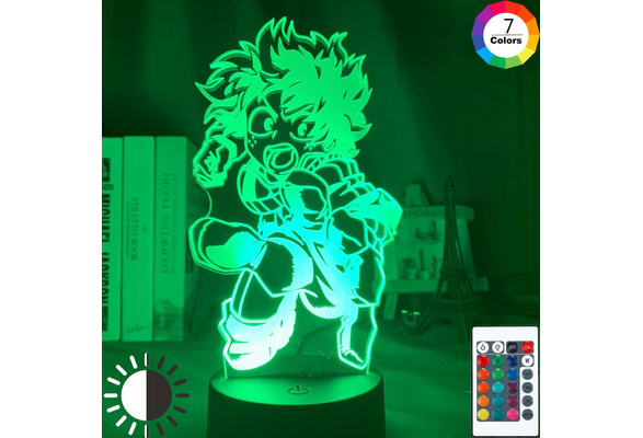 My Hero Academia Led Night Light Lamp Midoriya Izuku Figure Nightlight for  Kids Bedroom Decoration Cool Birthday Gift 3d Lamp | Wish